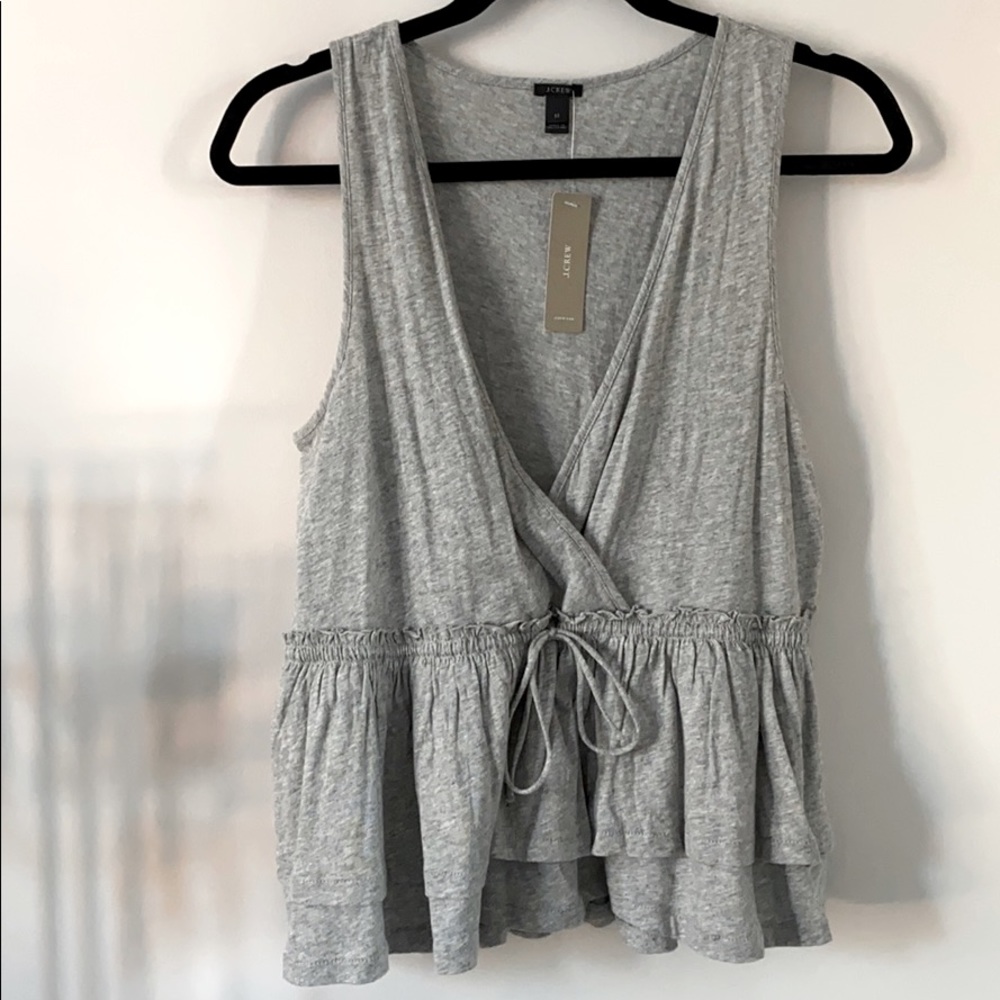 Grey peplum top NWT